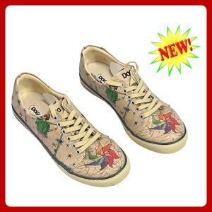 DOGO Pinwheel Graphic Sneakers US 7.5 EU 38‎ Beige Multi Vegan Leather New